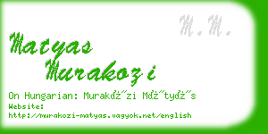 matyas murakozi business card